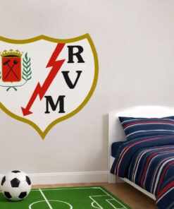 Montaje de habitación juvenil con Vinilo Decorativo Auto Adhesivo de Futbol Escudo del Rayo Vallecano