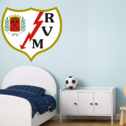 Montaje de habitación infantil con Vinilo Decorativo Auto Adhesivo de Futbol Escudo del Rayo Vallecano