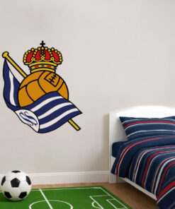 Montaje de habitación juvenil con Vinilo Decorativo Auto Adhesivo de Futbol Escudo del Real Sociedad
