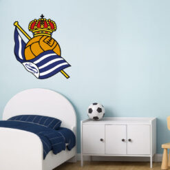 Montaje de habitación infantil con Vinilo Decorativo Auto Adhesivo de Futbol Escudo del Real Sociedad
