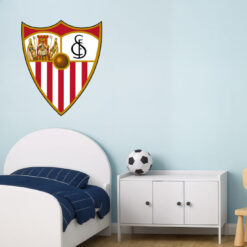 Montaje de habitación infantil con Vinilo Decorativo Auto Adhesivo de Futbol Escudo del Sevilla C.F.