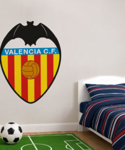 Montaje de habitación juvenil con Vinilo Decorativo Auto Adhesivo de Futbol Escudo del Valencia Club de Fútbol