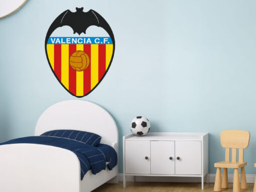 Montaje de habitación infantil con Vinilo Decorativo Auto Adhesivo de Futbol Escudo del Valencia Club de Fútbol