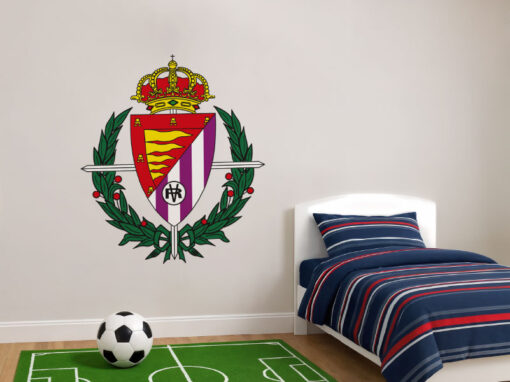 Montaje de habitación juvenil con Vinilo Decorativo Auto Adhesivo de Futbol Escudo del Real Valladolid Club de Fútbol
