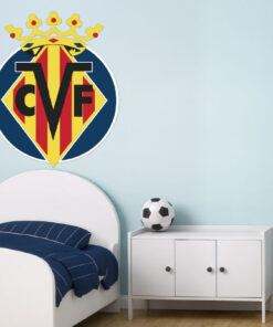 Montaje de habitación infantil con Vinilo Decorativo Auto Adhesivo de Futbol Escudo del Villarreal Club de Fútbol