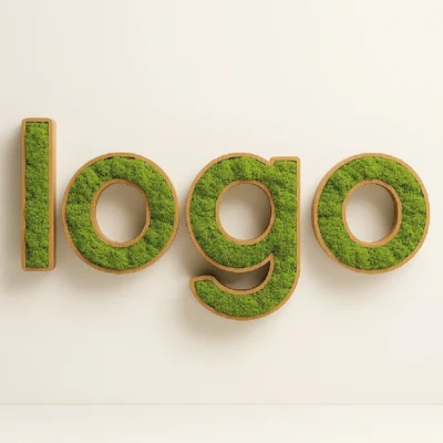 Letra Corporea "Logo" de Musgo Preservado sobre Madera DM