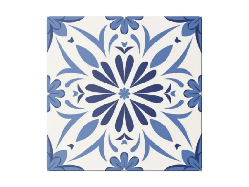 Cenefa Decorativa Vinilo Motivo Azulejo Espiga Azul