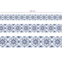 Cenefa Decorativa Vinilo Motivo Azulejo Espiga Azul medidas