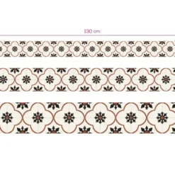 Cenefa Decorativa Vinilo Motivo Azulejo Flor Espiga Beige medidas