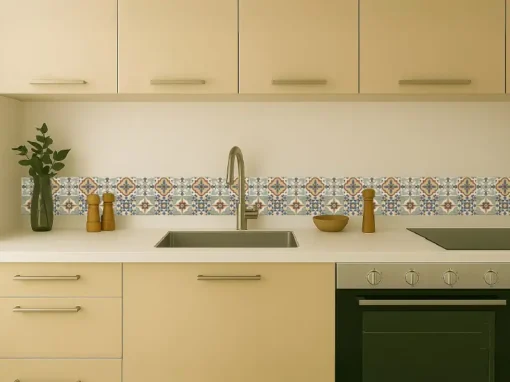 Cenefa Decorativa Vinilo Motivo Azulejo Vintage cocina