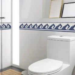 Cenefa Decorativa Vinilo Olas de Mosaico Griego baño