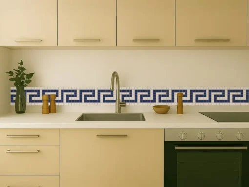 Cenefa Decorativa Vinilo Espiral de Mosaico Griego - Imagen 4