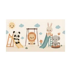 Cenefa Decorativa Vinilo Animales en el Parque Infantil