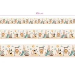 Cenefa Decorativa Vinilo Animales en el Parque Infantil medidas