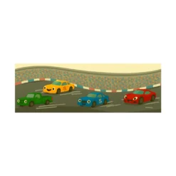 Cenefa Decorativa Infantil Vinilo coches de carreras