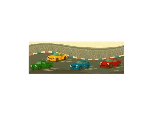 Cenefa Decorativa Infantil Vinilo coches de carreras