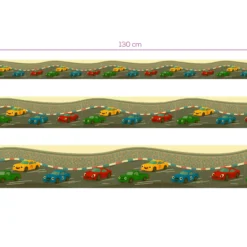 Cenefa Decorativa Infantil Vinilo coches de carreras medidas