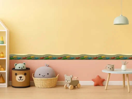 Cenefa Decorativa Infantil Vinilo coches de carreras habitación