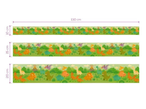 Cenefa Decorativa Infantil Vinilo Dinosaurios medidas
