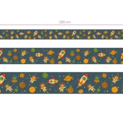 Cenefa Decorativa Infantil Vinilo Monos Espaciales medidas