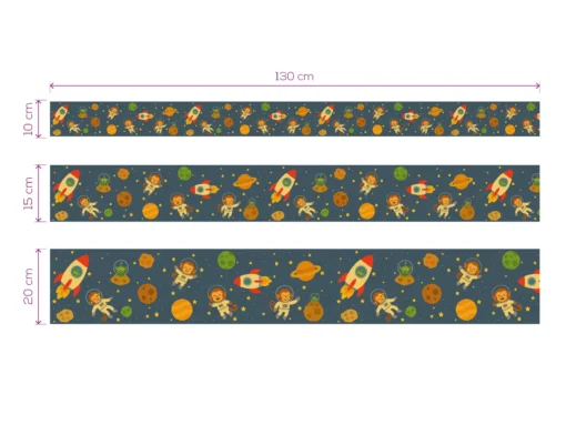 Cenefa Decorativa Infantil Vinilo Monos Espaciales medidas