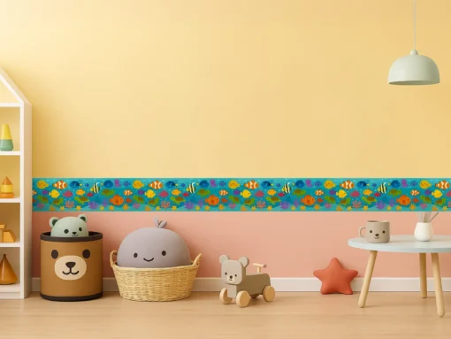 Cenefa Decorativa Infantil Vinilo Pececitos habitacion