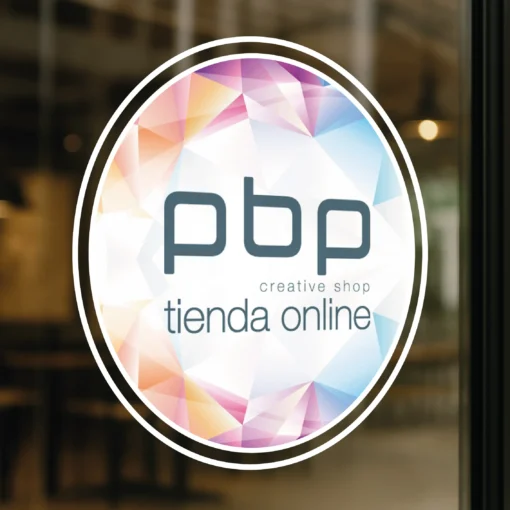 Vinilo de Exterior Impreso y corte sobre cristalera de bar cafetería