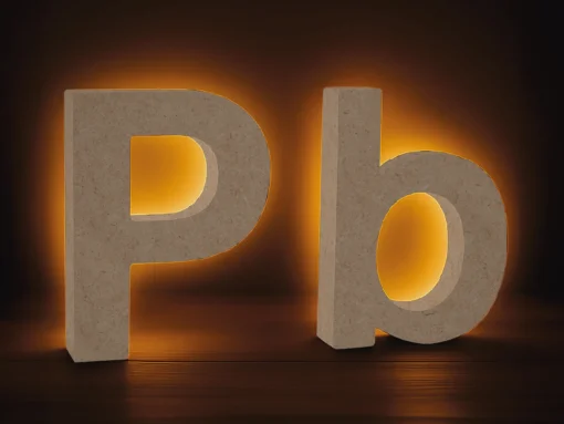 Letras Corpóreas en Madera DM Retroiluminado, con luz LED por detras