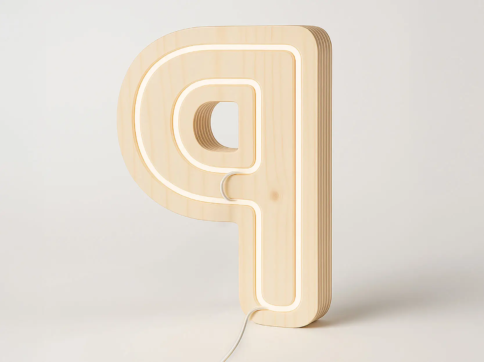 Letra corporea de Madera Retroiluminada detalle trasero