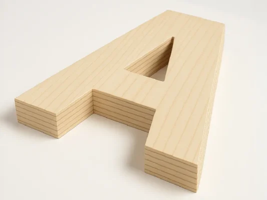 Letra A de madera de calabo